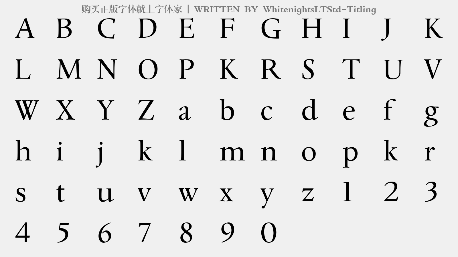 WhitenightsLTStd-Titling - 大写字母/小写字母/数字