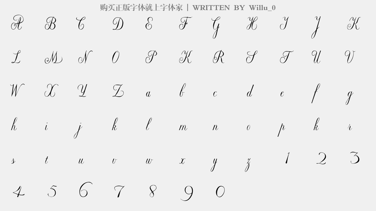 Willu_0 - 大写字母/小写字母/数字