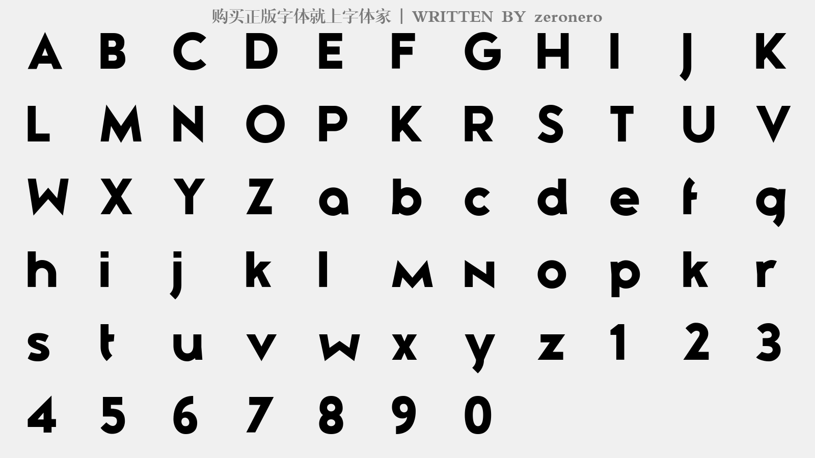 zeronero - 大写字母/小写字母/数字