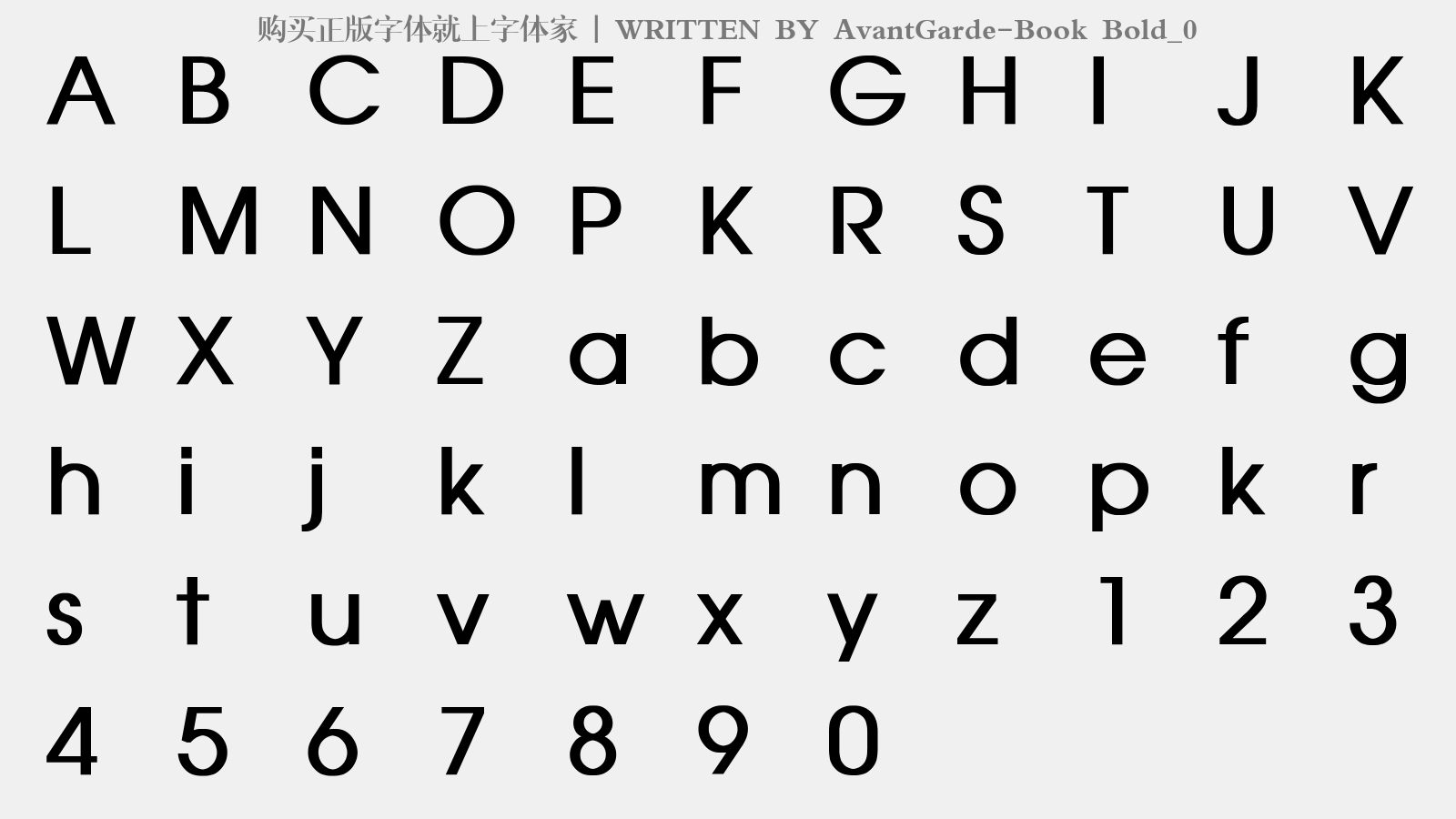 AvantGarde-Book Bold_0 - 大写字母/小写字母/数字
