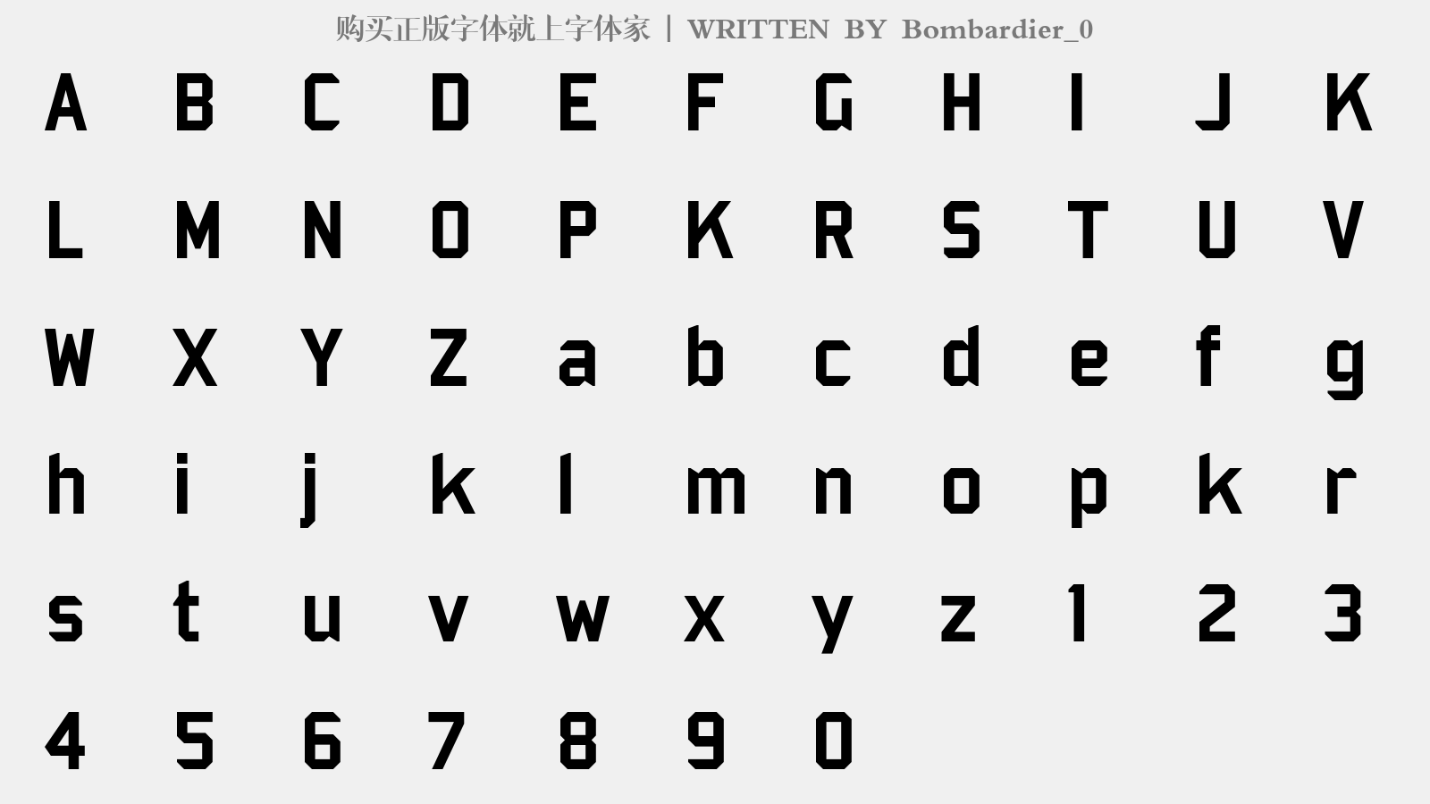 Bombardier_0 - 大写字母/小写字母/数字