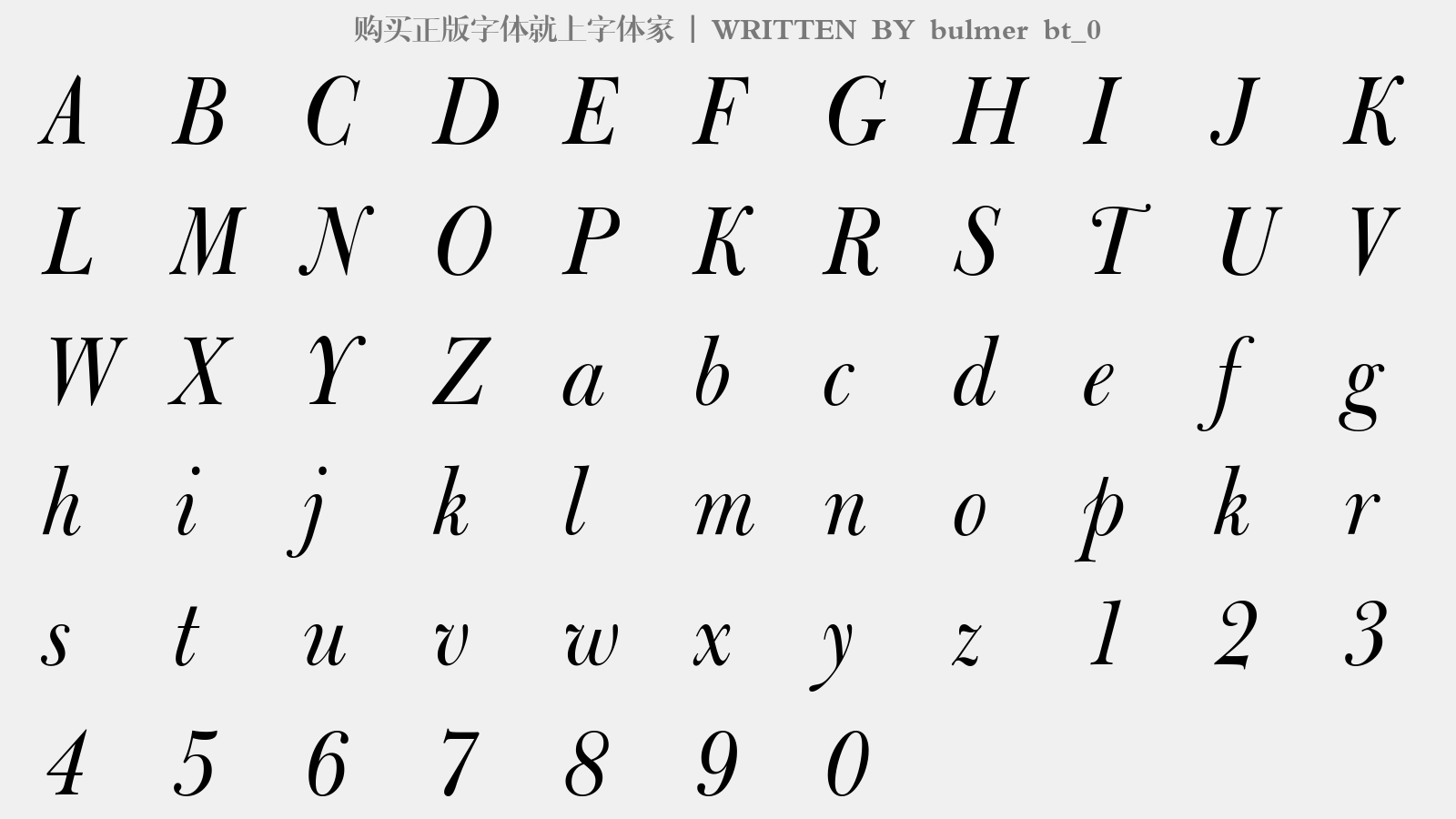 bulmer bt_0 - 大写字母/小写字母/数字