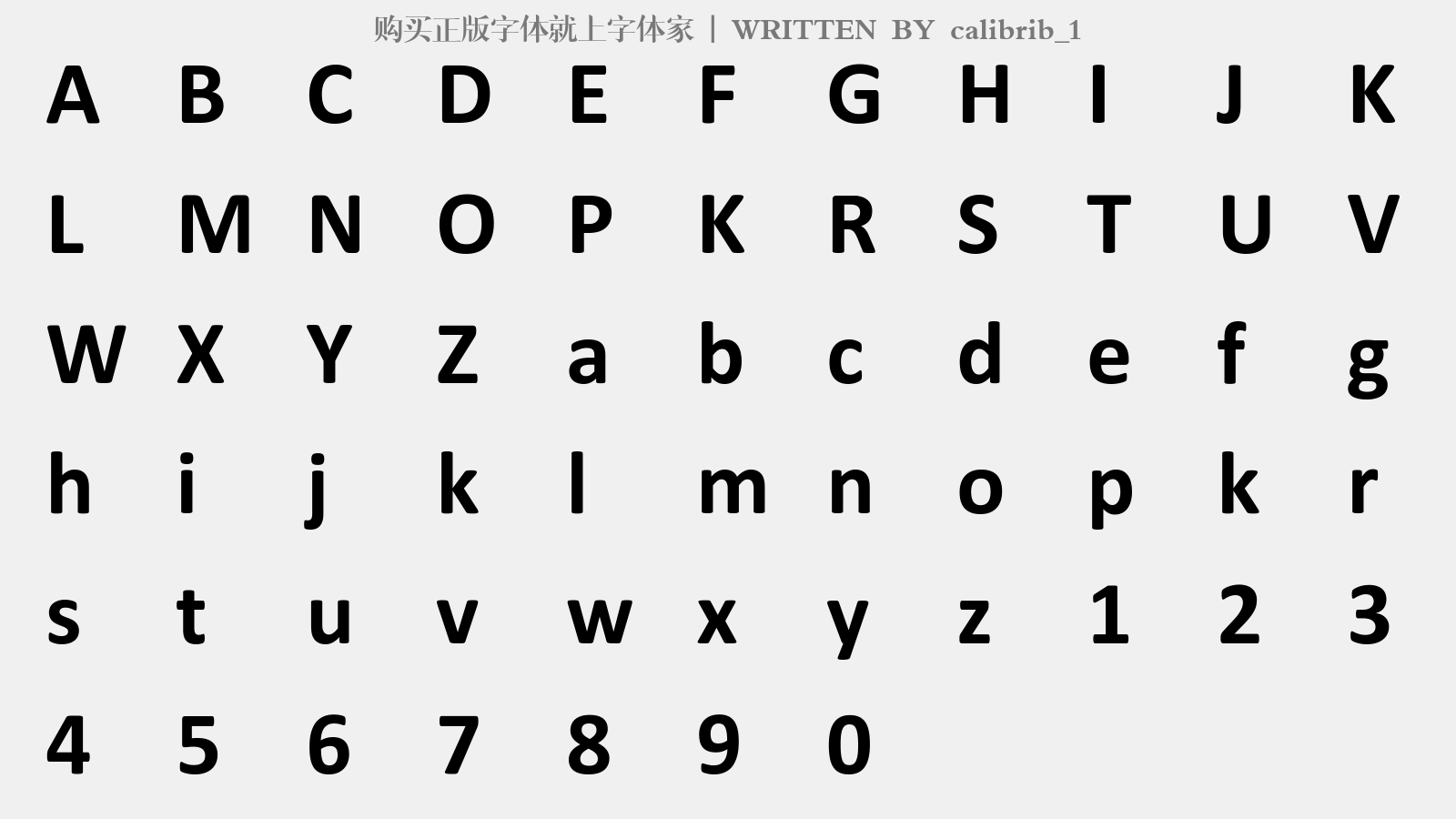 calibrib_1 - 大写字母/小写字母/数字