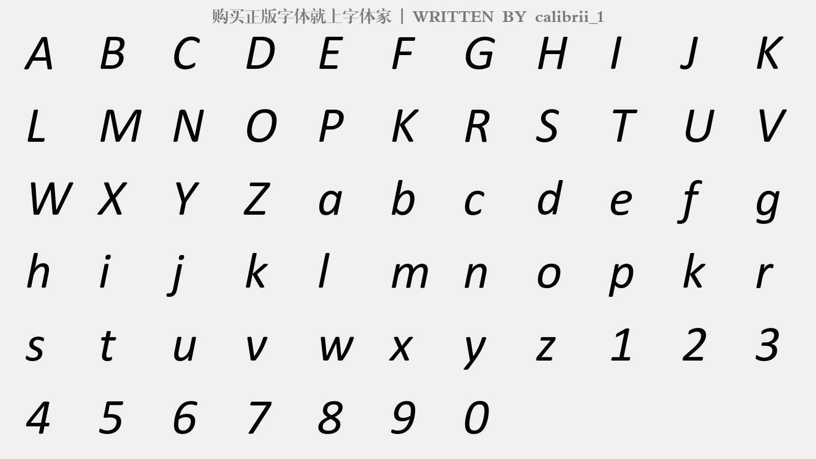calibrii_1 - 大写字母/小写字母/数字