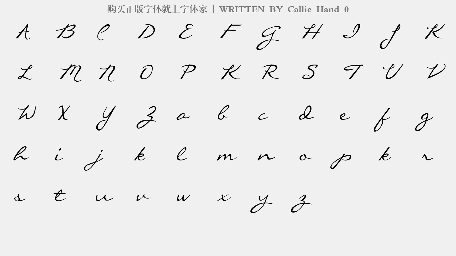 Callie Hand_0 - 大写字母/小写字母/数字