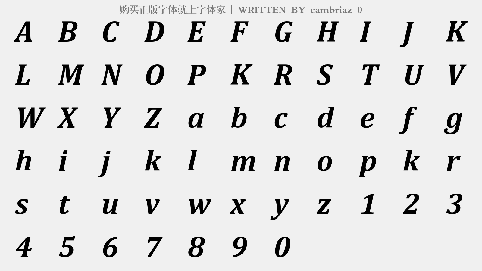 cambriaz_0 - 大写字母/小写字母/数字
