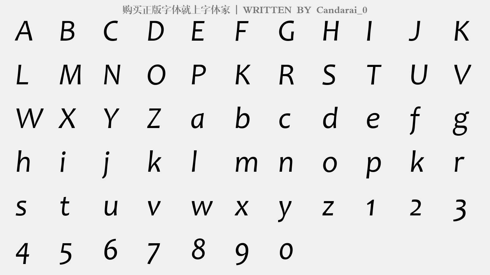 Candarai_0 - 大写字母/小写字母/数字