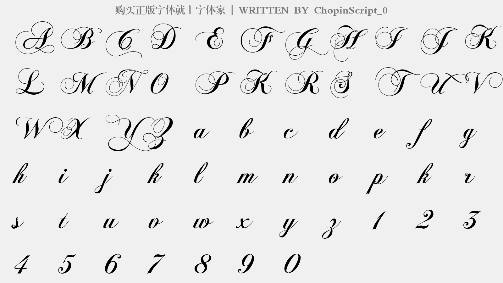 ChopinScript_0 - 大写字母/小写字母/数字