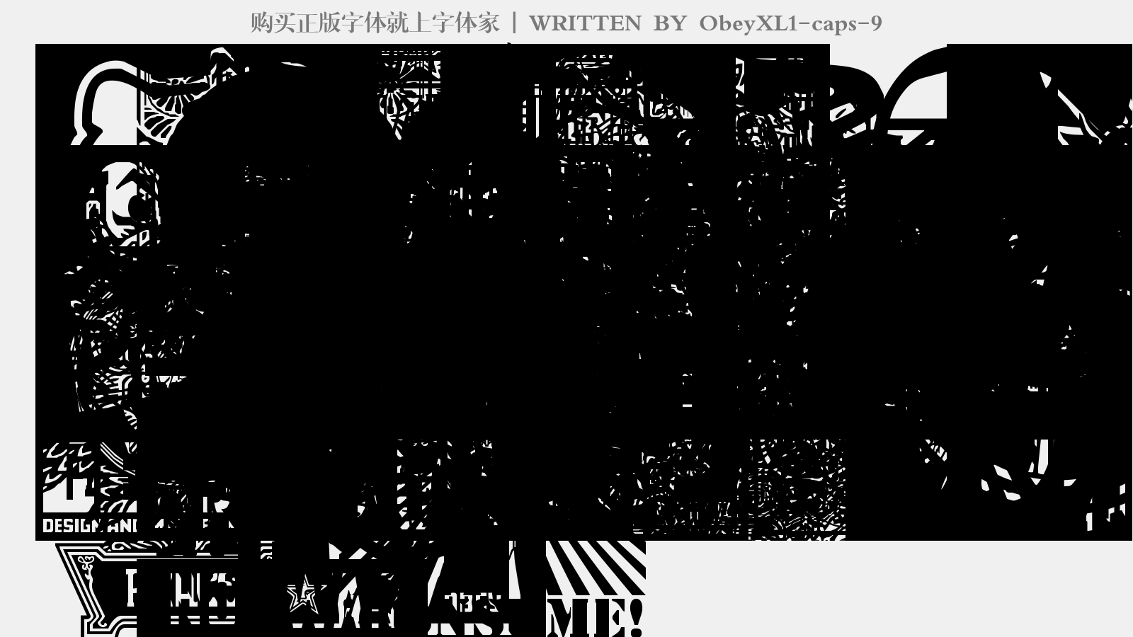 ObeyXL1-caps-9 - 大写字母/小写字母/数字