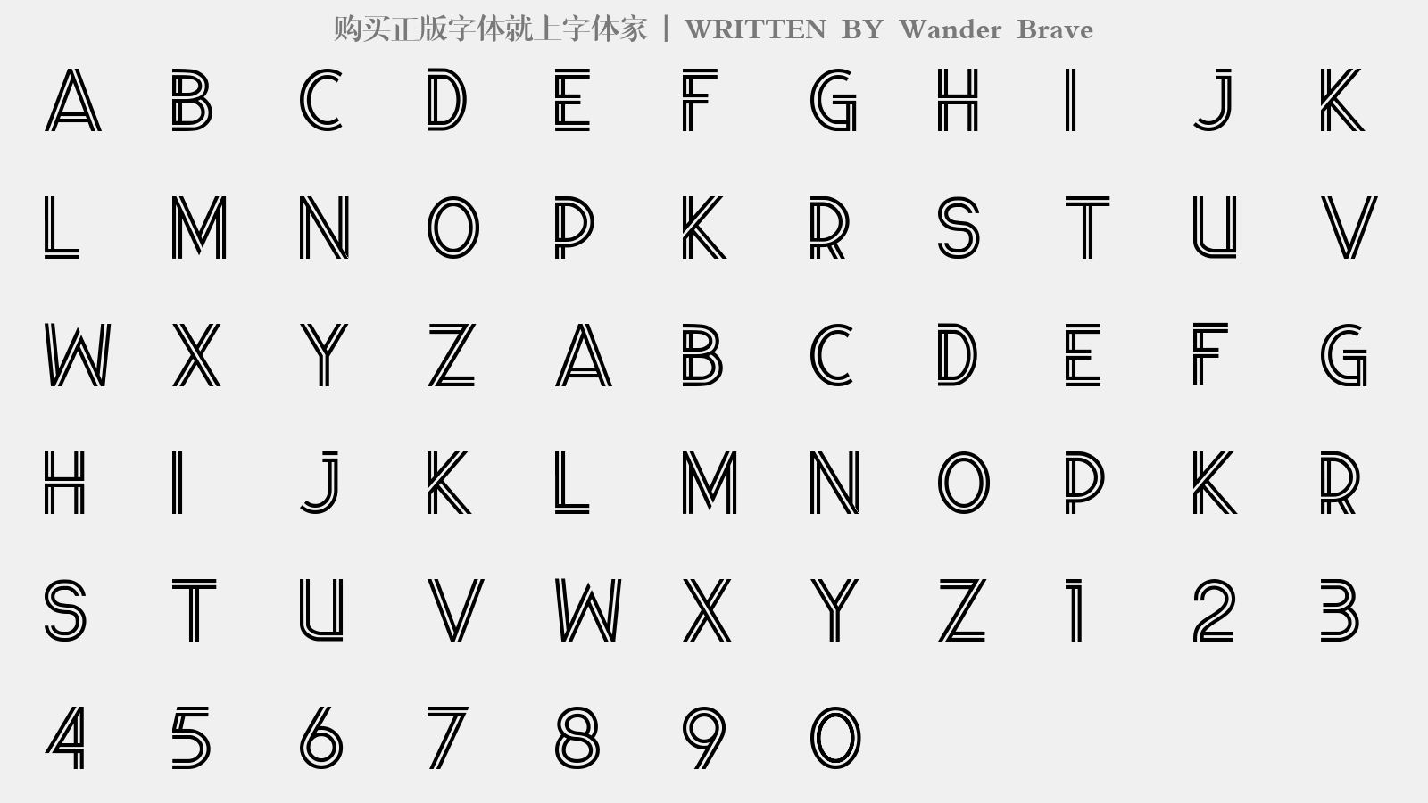 Wander Brave - 大写字母/小写字母/数字