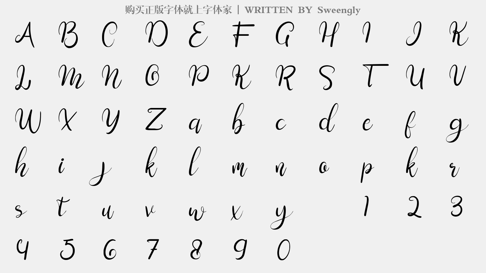 Sweengly - 大写字母/小写字母/数字