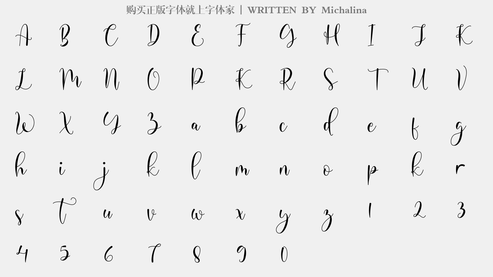 Michalina - 大写字母/小写字母/数字