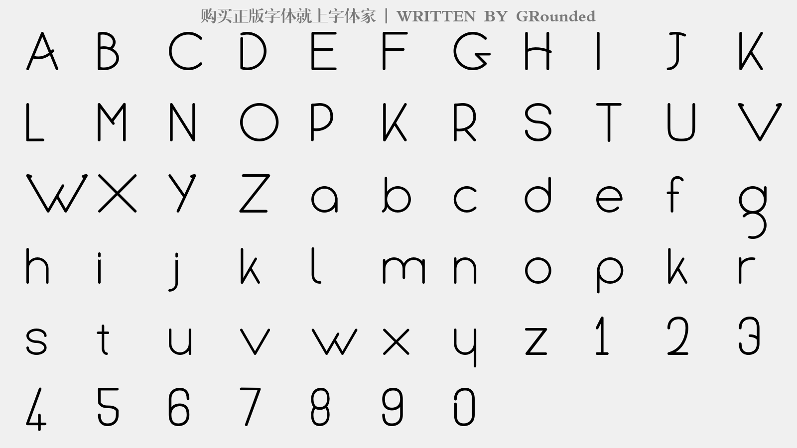 GRounded - 大写字母/小写字母/数字