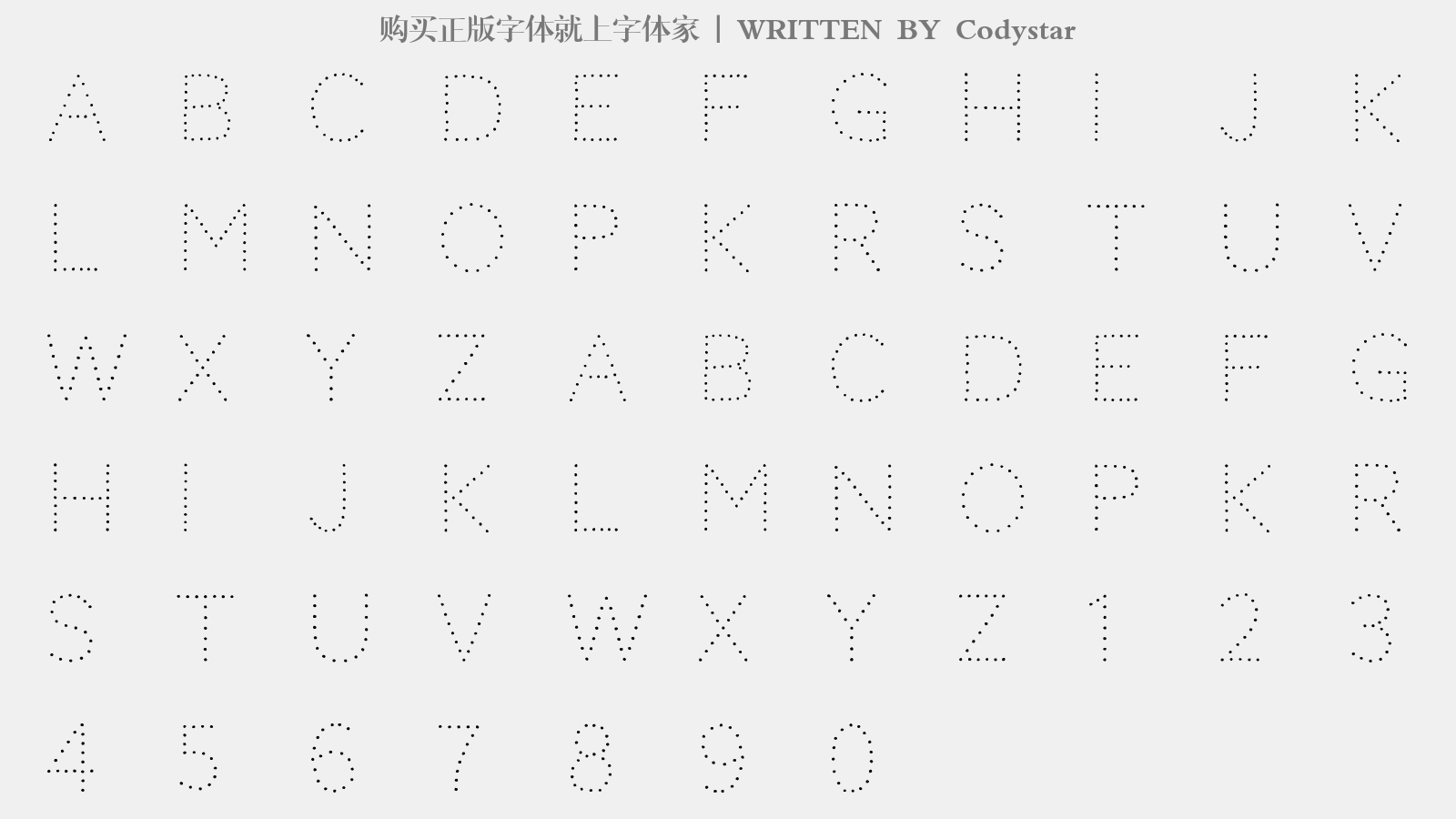 Codystar - 大写字母/小写字母/数字