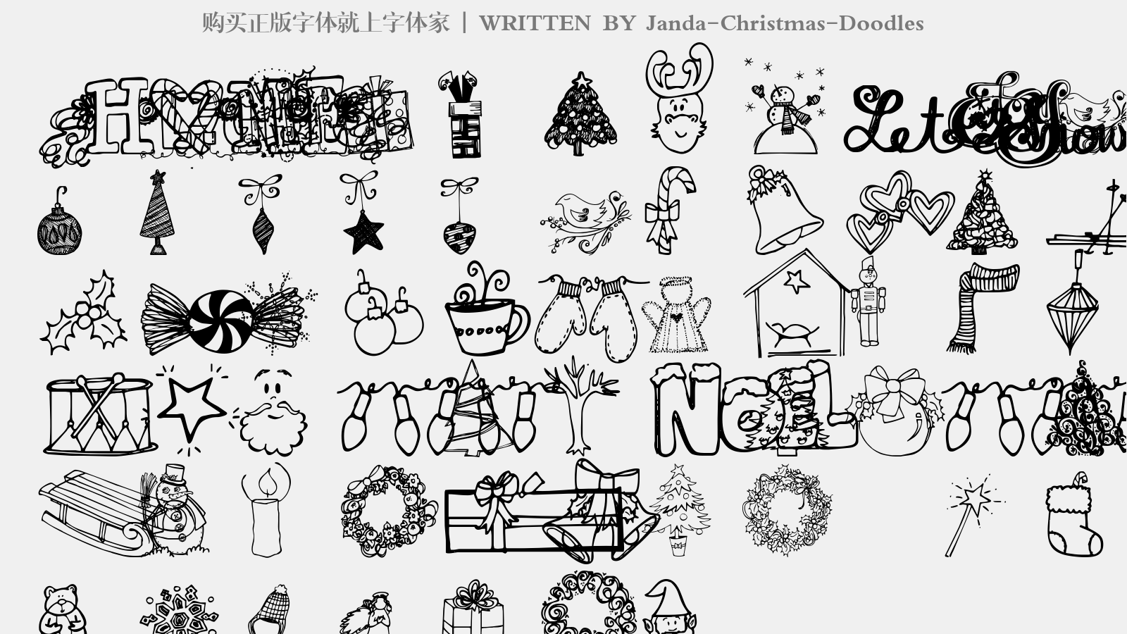 Janda-Christmas-Doodles - 大写字母/小写字母/数字