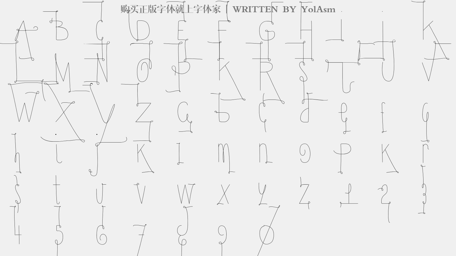 yolasm - 大写字母/小写字母/数字