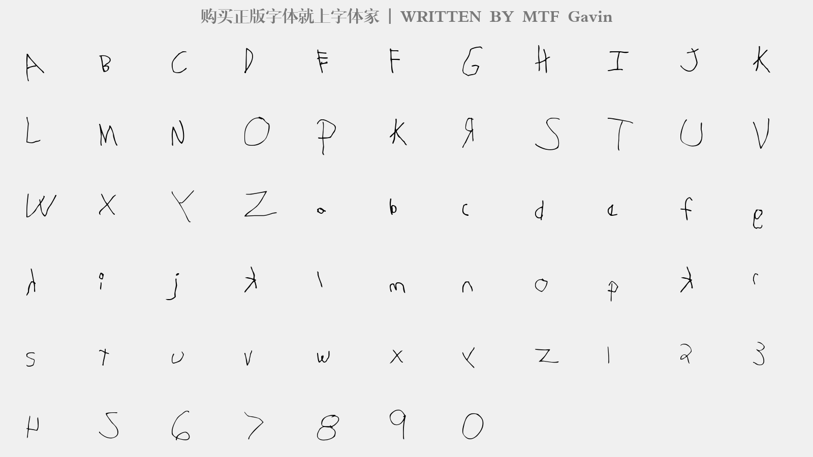 MTF Gavin - 大写字母/小写字母/数字