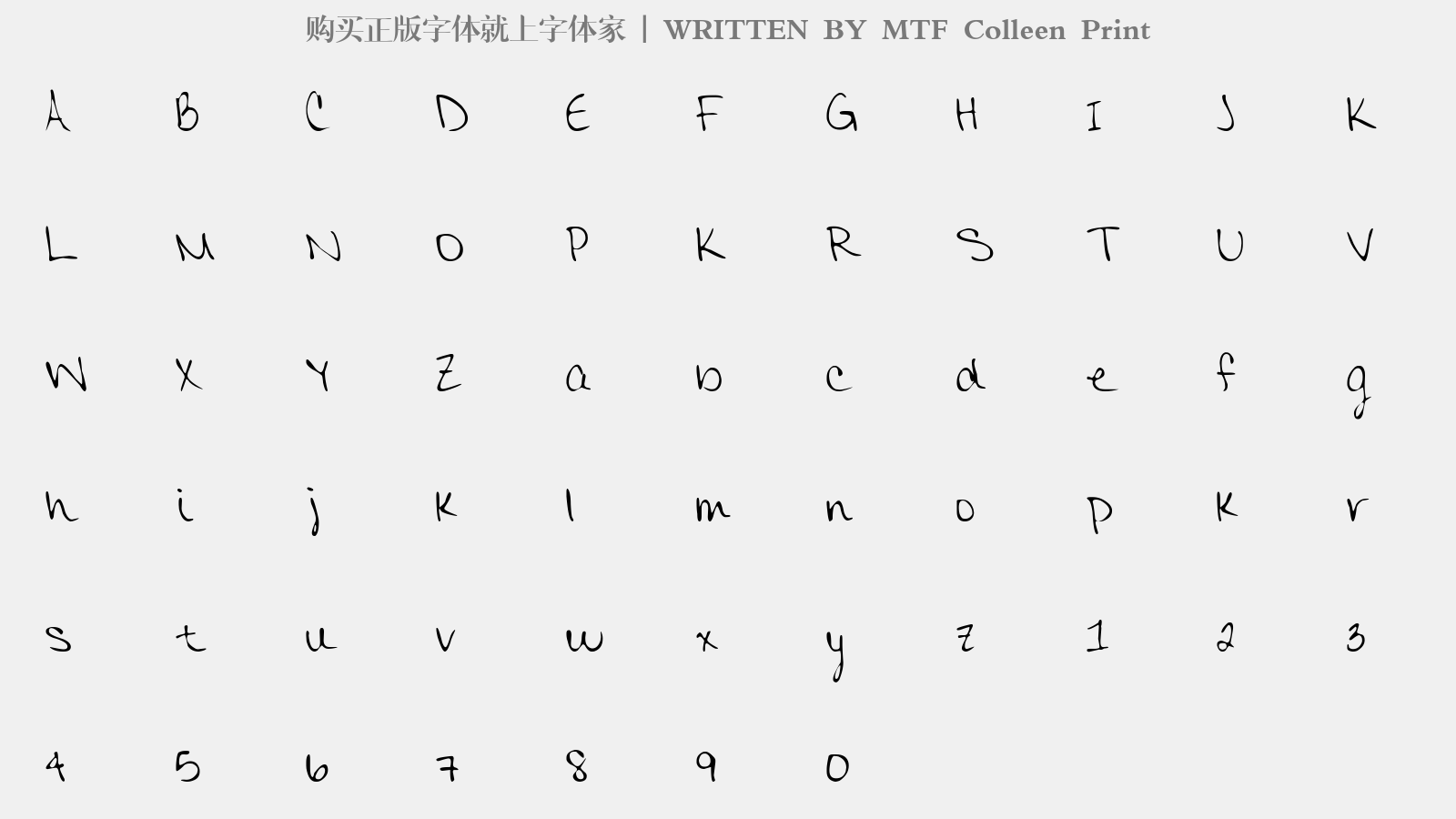 MTF Colleen Print - 大写字母/小写字母/数字