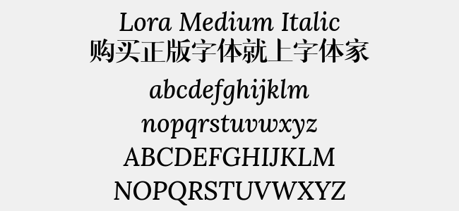 Lora Medium Italic
