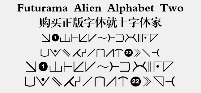 Futurama Alien Alphabet Two