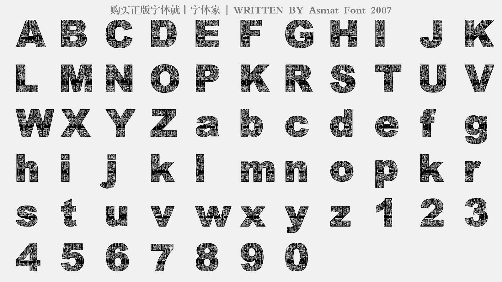 asmat font 2007 - 大写字母/小写字母/数字