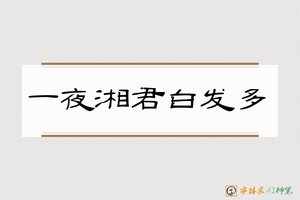 一夜湘君白发多-字体家AI神笔