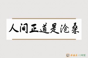 人间正道是沧桑-字体家AI神笔