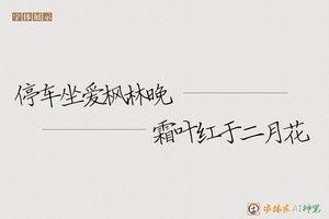 停车坐爱枫林晚霜叶红于二月花-字体家AI神笔
