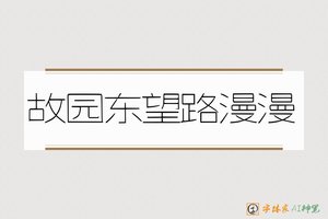 故园东望路漫漫-字体家AI神笔
