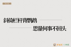 斜倚栏杆背鹦鹉思量何事不回头-字体家AI神笔