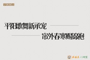 平阳歌舞新承宠帘外春寒赐锦袍-字体家AI神笔