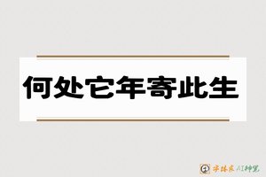何处它年寄此生-字体家AI神笔