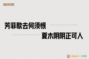 芳菲歇去何须恨夏木阴阴正可人-字体家AI神笔
