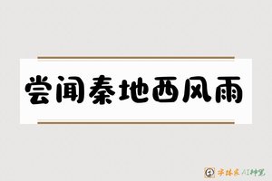 尝闻秦地西风雨-字体家AI神笔