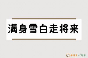 满身雪白走将来-字体家AI神笔