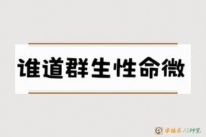 谁道群生性命微-字体家AI神笔
