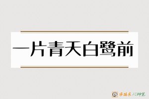 一片青天白鹭前-字体家AI神笔