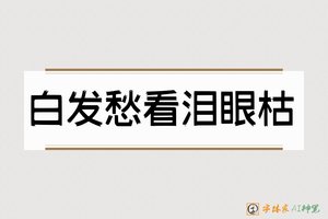 白发愁看泪眼枯-字体家AI神笔