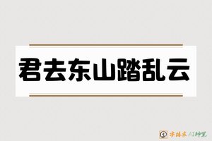 君去东山踏乱云-字體家AI神筆