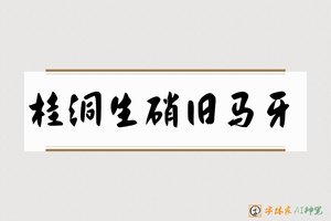 桂洞生硝旧马牙-字体家AI神笔