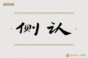 侧认-字体家AI神笔