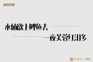 水仙欲上鲤鱼去一夜芙蓉红泪多-字体家AI神笔
