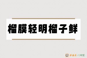 榴膜轻明榴子鲜-字体家AI神笔