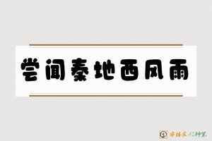 尝闻秦地西风雨-字体家AI神笔