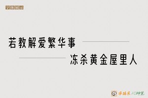 若教解爱繁华事冻杀黄金屋里人-字体家AI神笔
