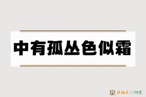 中有孤丛色似霜-字体家AI神笔