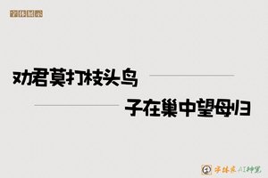 劝君莫打枝头鸟子在巢中望母归-字体家AI神笔