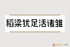 稻粱犹足活诸雏-字体家AI神笔