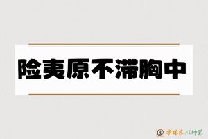险夷原不滞胸中-字体家AI神笔