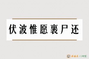 伏波惟愿裹尸还-字体家AI神笔